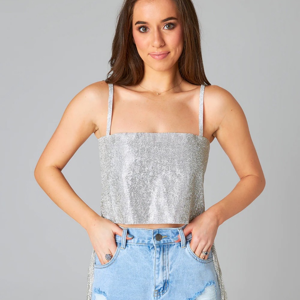 Rhinestone Crop Top
